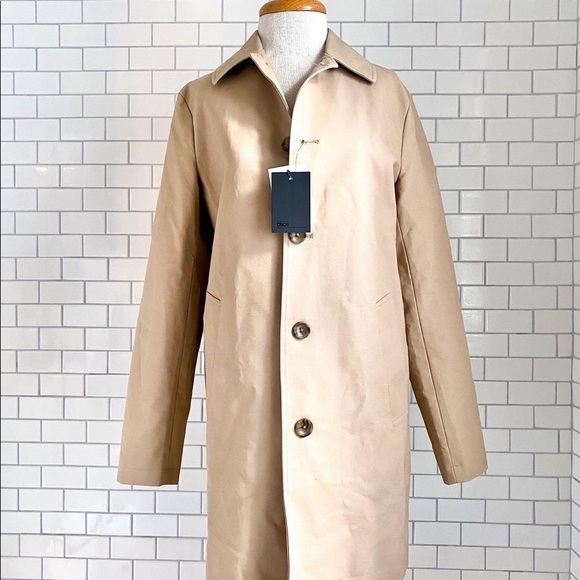 Trench Coat Camel Coat Boxy Longline XS - Picture 9 of 11